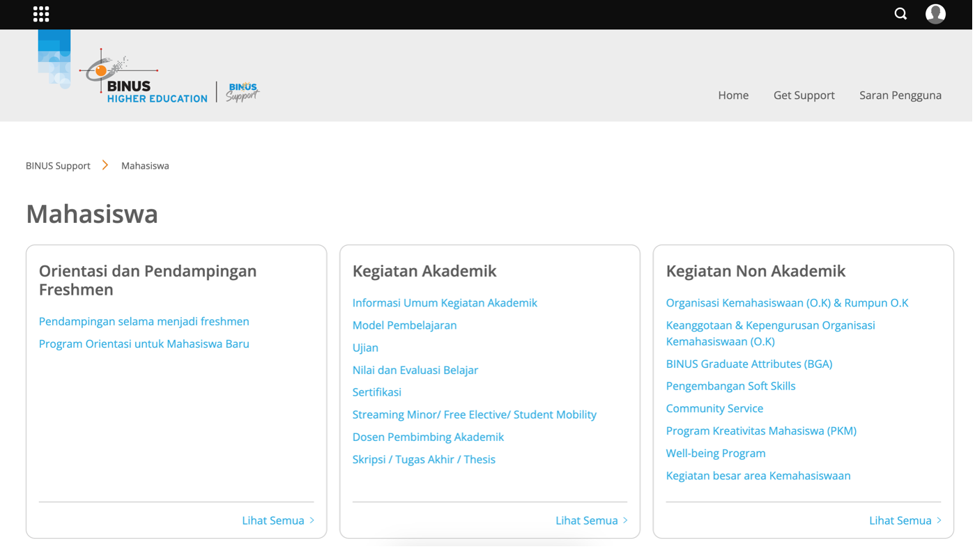 Panduan Pencarian Artikel di BINUS Support BINUS Support