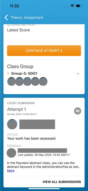 Melihat assessment feedback dosen